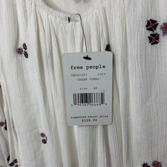 NWT Free People Ivory Embroidered dress - Picture 5 of 6